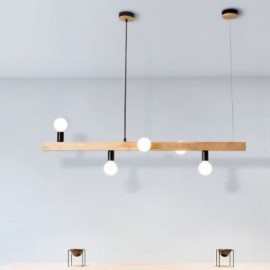 Lampe suspendue japonaise en bois, lustre moléculaire pour salle à manger