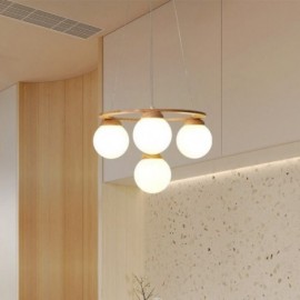 Lustre en bois japonais, suspension moléculaire