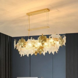 Lampe suspendue en forme de feuille d'érable, luminaire décoratif d'intérieur en verre