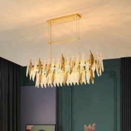 Lustre en verre artistique plume ovale suspension