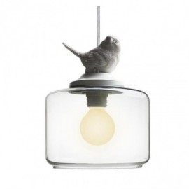 Lampe suspendue en verre de Style rétro, éclairage décoratif petit oiseau