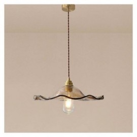 Lampe suspendue en verre feuille de Lotus, luminaire décoratif créatif