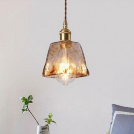 Mini lampe suspendue en verre Unique, éclairage décoratif de couleur ambre de Style japonais