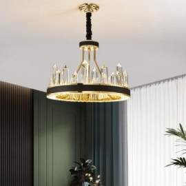 Lampe suspendue en cristal moderne, plafonnier en cristal circulaire