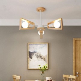 Lustre moderne en forme d'éventail, suspension élégante en bois