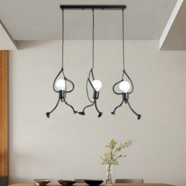 Lampe suspendue moderne créative en forme de petit homme, lampe de Bar individuelle pour la maison