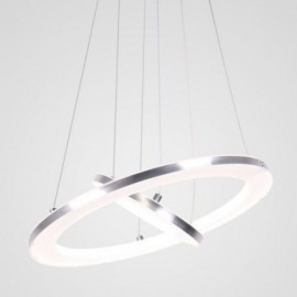 Suspension Moderne Acrylique 2 Anneaux Lampe 40+20cm