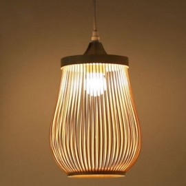 Lampe suspendue en forme de Cage creuse, luminaire moderne en bambou, éclairage d'étude