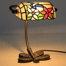 Petite lampe de table en verre teinté pour restaurant, lampe de bureau en forme d'oiseau