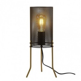 Lampe de table noire lampe de chevet rétro fer forgé peinture grille abat-jour lampe de bureau