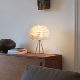 Lampe de table créative en plumes, lumière décorative de bureau