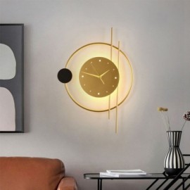 Applique murale horloge lampe murale minimaliste moderne en fer forgé et