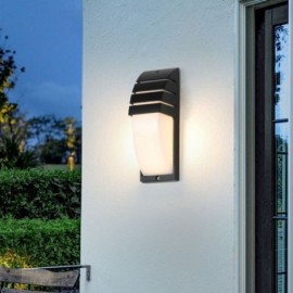 Lampe murale d'extérieur étanche en aluminium noir, luminaire décoratif d'intérieur, idéal pour un porche, un jardin ou une cour