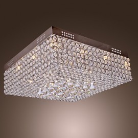 Plafonnier en perles de cristal avec 45 LED colorées et 12 bases G4