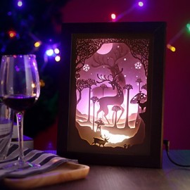 23*23*6CM cadeau de noël roman 3 D croquis papier sculpture lampe créative cadre Mural lampe lumière Led