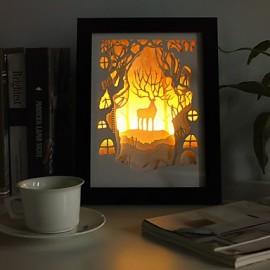 23*23*6CM cadeau de noël roman 3 D croquis papier sculpture lampe créative cadre Mural lampe lumière Led