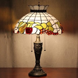 Lampe de table design Crown, 2 lumières, peinture sur verre en résine