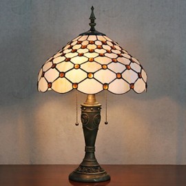 Lampe de table de décoration de perles, 2 lumières, peinture sur verre en résine