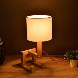 Lampe de table en bois artistique