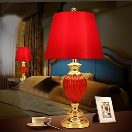 Lampe de mariage en verre rouge, Style européen Simple, lampe de chevet pour chambre à coucher