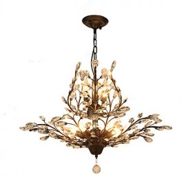 vintage Crystal Flush Mount/E12/E14 7Lights/Peinture en métal/ Salon / Chambre / Noir OU Or