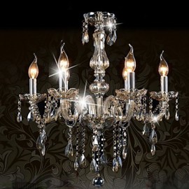 Lustre en cristal de luxe à 6 lumières, couleur Cognac, lustres en cristal K9 pour salon/chambre à coucher, 110V ou 220V