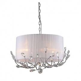 Lustre en cristal moderne avec abat-jour en tissu Max 4*40W