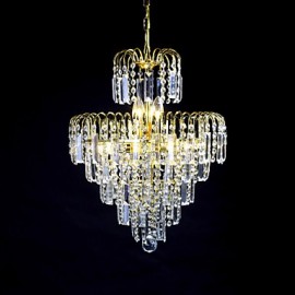 Lustre de luxe à 6 lumières de style européen en forme de couronne