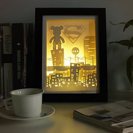 23*23*6CM cadeau de noël roman 3 D croquis papier sculpture lampe créative cadre Mural lampe lumière Led