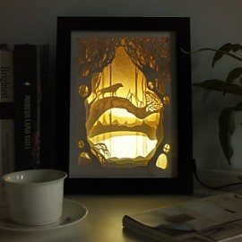 23*23*6CM cadeau de noël roman 3 D croquis papier sculpture lampe créative cadre Mural lampe lumière Led