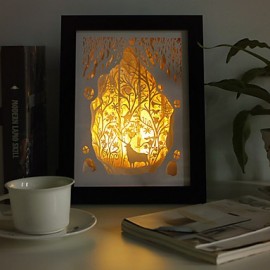 23*23*6CM cadeau de noël roman 3 D croquis papier sculpture lampe créative cadre Mural lampe lumière Led