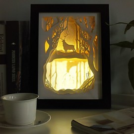 23*23*6CM cadeau de noël roman 3 D croquis papier sculpture lampe créative cadre Mural lampe lumière Led