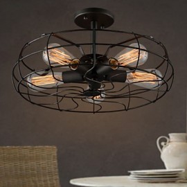 Lampe de design industriel du pays américain, lampe de balcon de Restaurant personnalisée, plafonnier à ventilateur rétro européen