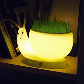 18.5*8.8*9.5CM escargot lumière créative petite veilleuse Usb Rechargeable bureau plante verte Led lampe de bureau lumière Led