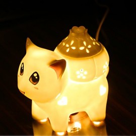 Encens en céramique pour la saint-valentin, petite veilleuse, lampe douce, cadeau doux, lampe de bureau, lumière Led