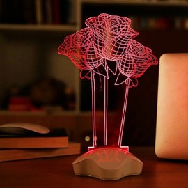 25*10.5*10.5CM 220V 130CM ligne USB l'acrylique Transparent 3 D plaques lumineuses lumineuses Rose lampe de bureau lumière Led