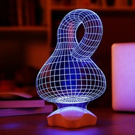 25*10*10CM acrylique Transparent 3 D plaques lumineuses lumineuses lampe de bureau lumière Led