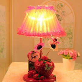 Décoration de fraise pour la saint-valentin, arrangement floral, Articles d'ameublement artisanaux ménagers, lampe de bureau, lumière Led