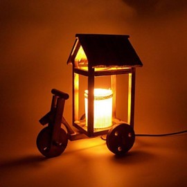 Lampe de bureau en bois Vintage créative pour la saint-valentin, lumière Led, cadeau